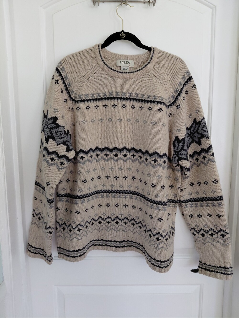 J Crew LambsWool Sweater Mens XL Fair Isle Preppy Vintage Heritage Ski